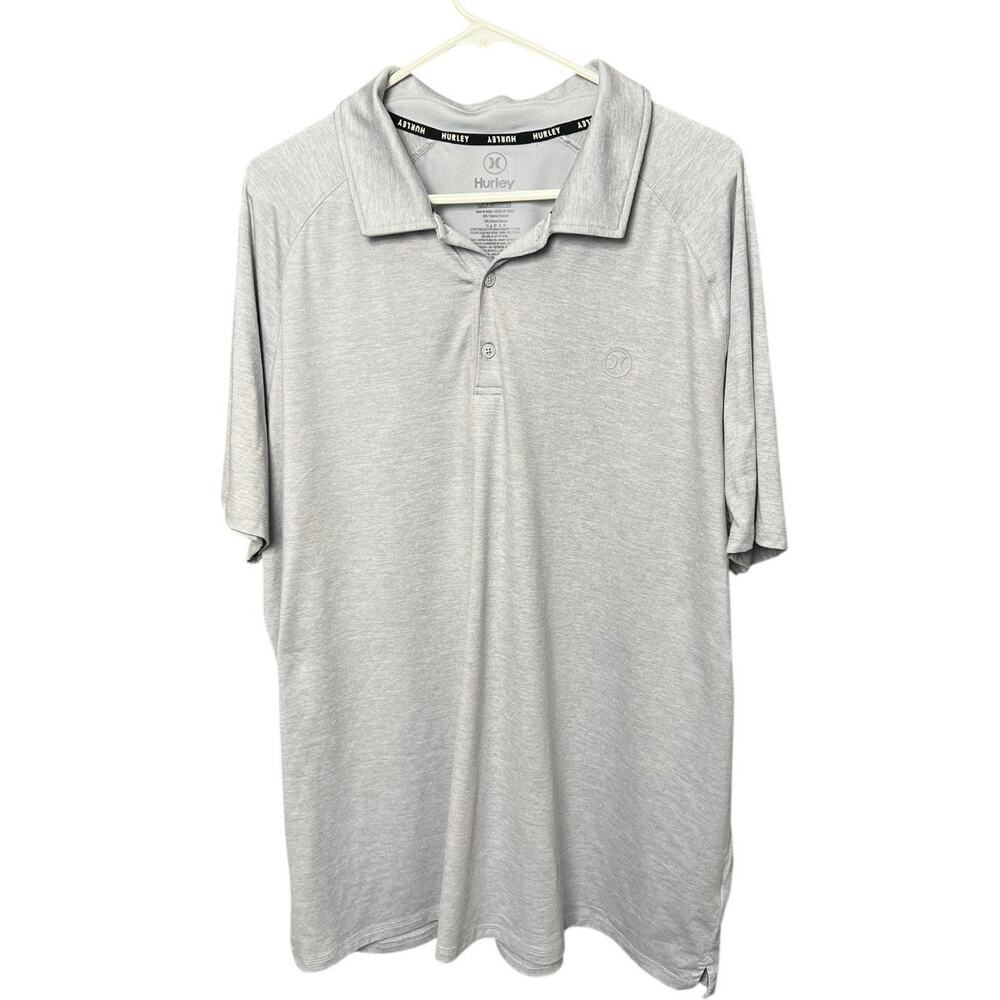 Hurley Performance Polo Shirt Light Gray Athletic Golf Polo - XXL
